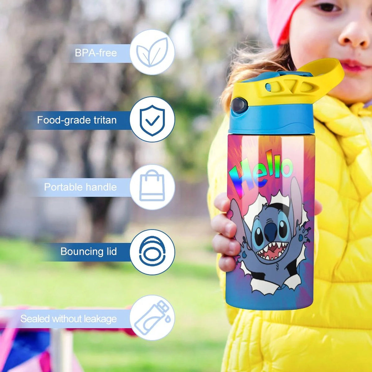 Stainless Steel Vacuum Insulated Water Bottle With Straw X323281