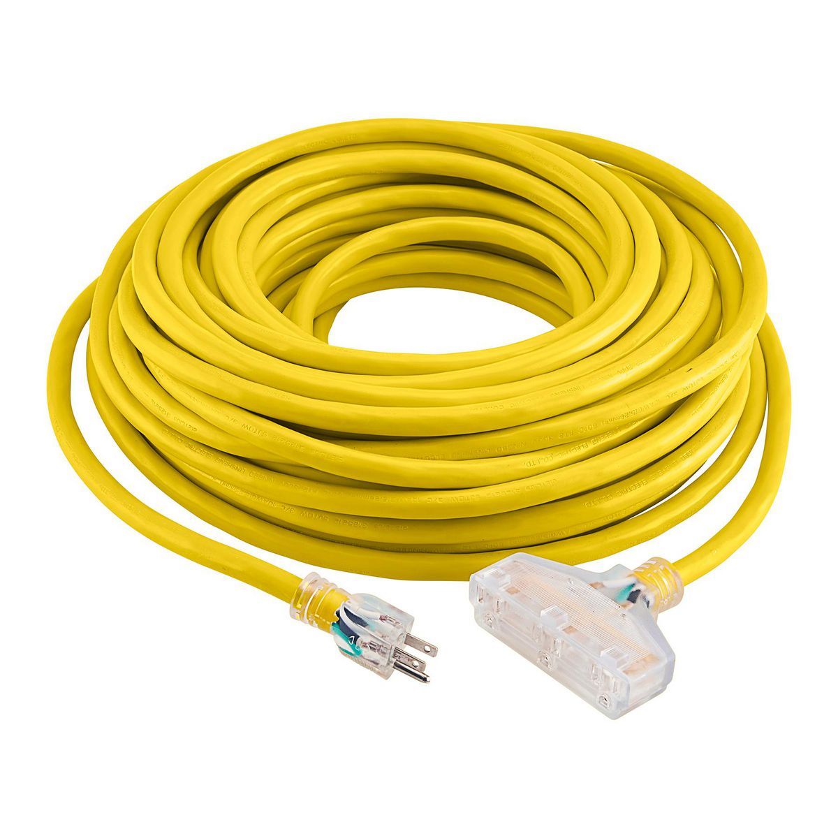 100 ft. 10/3 Gauge Triple-Tap Extension Cord, Yellow A18392