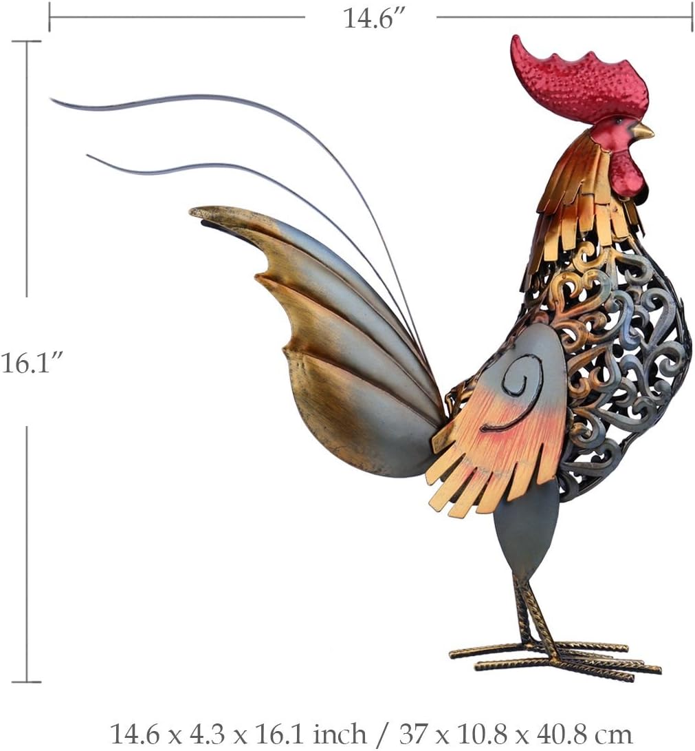 Metal Rooster Kitchen Decor Sculpture R978