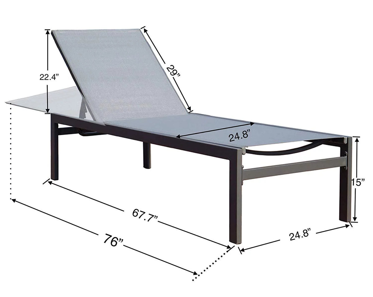 Aluminum Adjustable Chaise Lounge L192