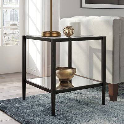 Glass End Table Black S33330
