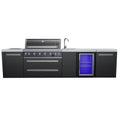 Black Stainless Steel Island Grill with Beverage Center J777710