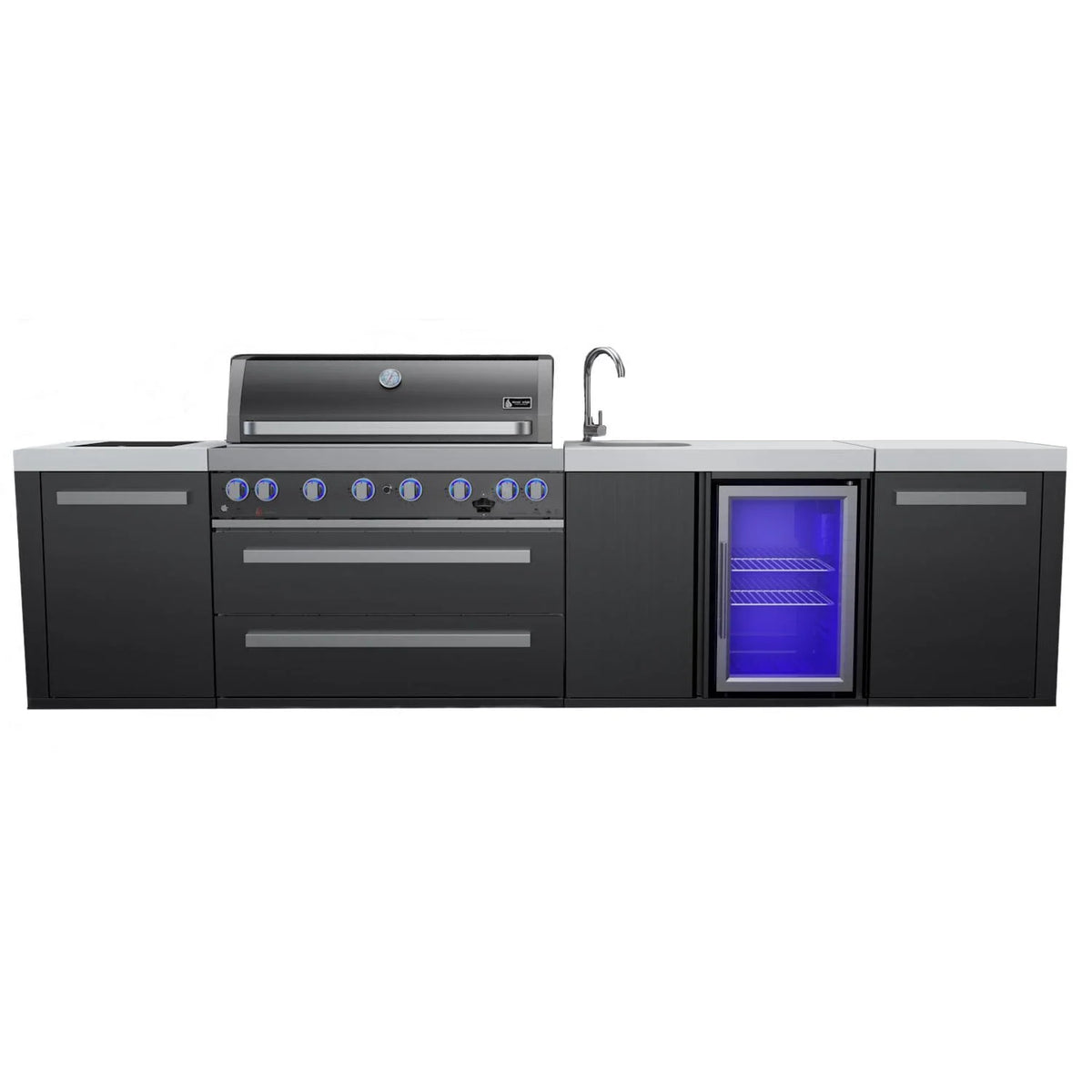 Black Stainless Steel Island Grill with Beverage Center J777710
