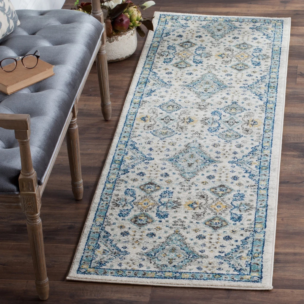 Ivory Light Blue 10' x 14' Area Rug T627