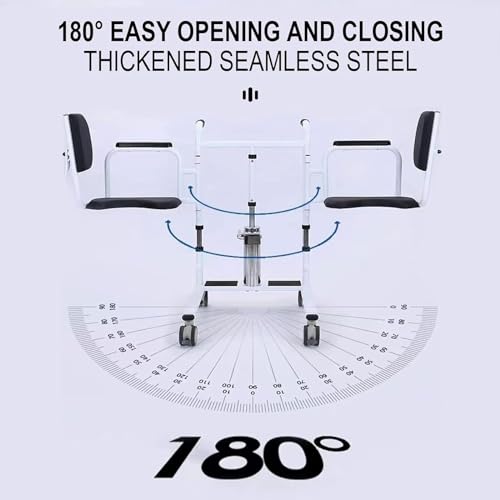 Hydraulic Patient Lift Transfer Chair with 180° Split Seat, Load 440Lbs D2736