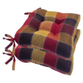 Woven Plaid Tieback Chair Pads, 4 count P733