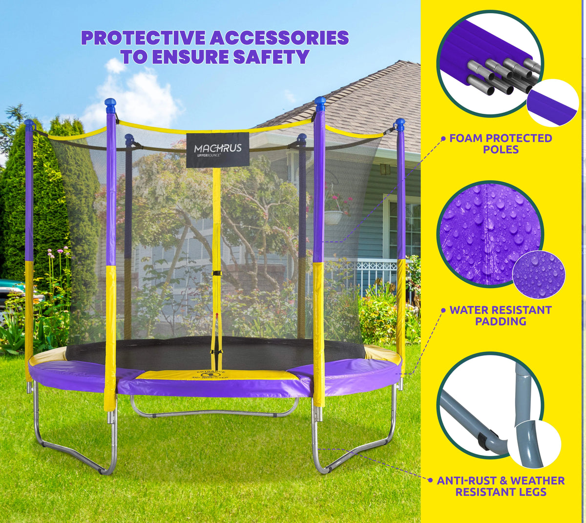 9 FT Round Trampoline Set with Safety Enclosure H164
