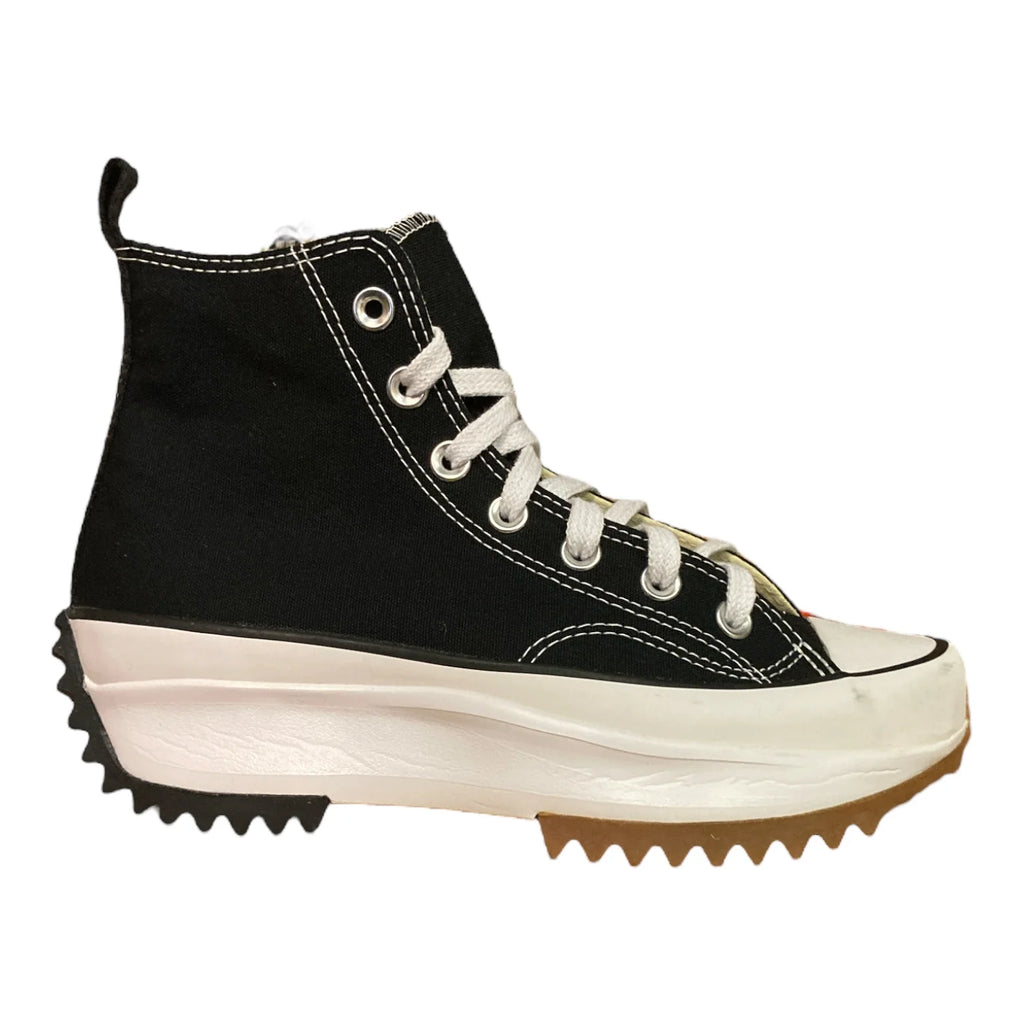 Black White Gum Canvas High Top Platform Sneakers V48646