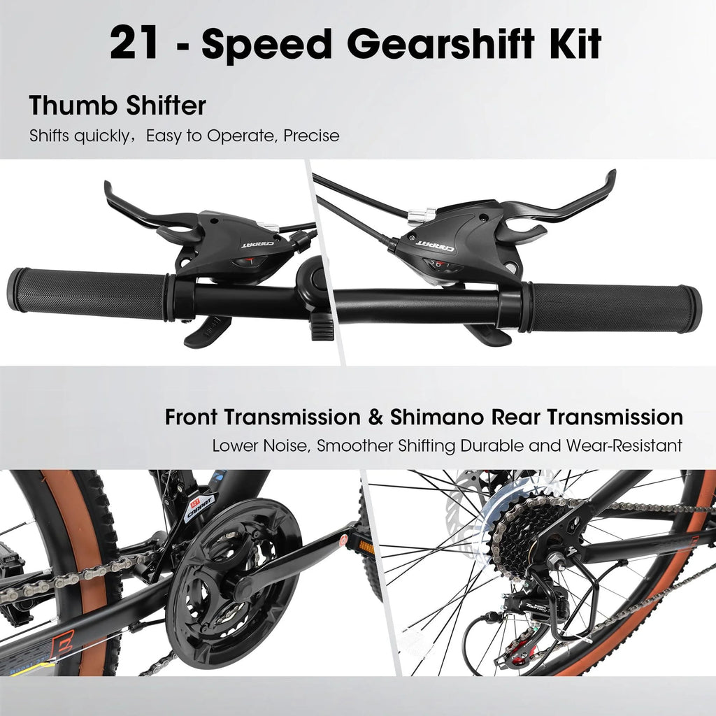 27.5 Inch 21 Speed Carbon Steel Mountain Bike W138