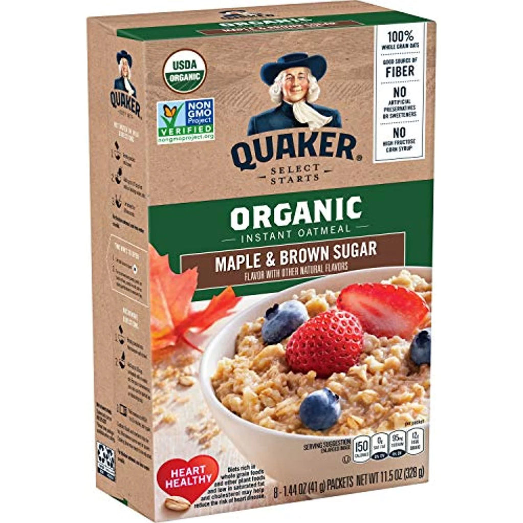Organic Maple & Brown Sugar Instant Oatmeal, 8 Packets (6 Boxes) A6712