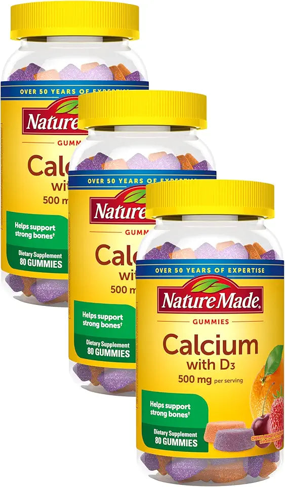 Calcium Gummies with Vitamin D3 Dietary Supplement 80 Gummies S6821