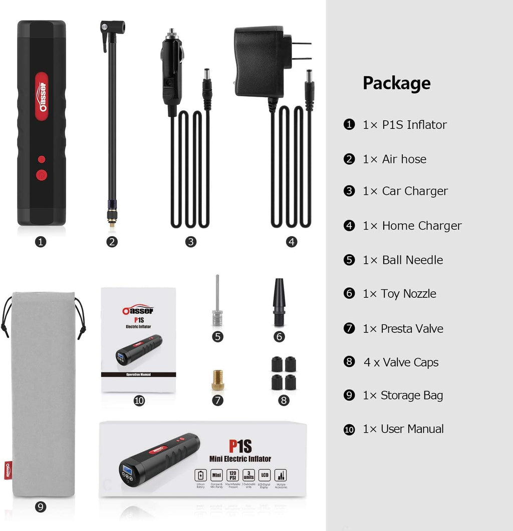 Portable Mini Air Inflator Tire Pump with Digital LCD U206773