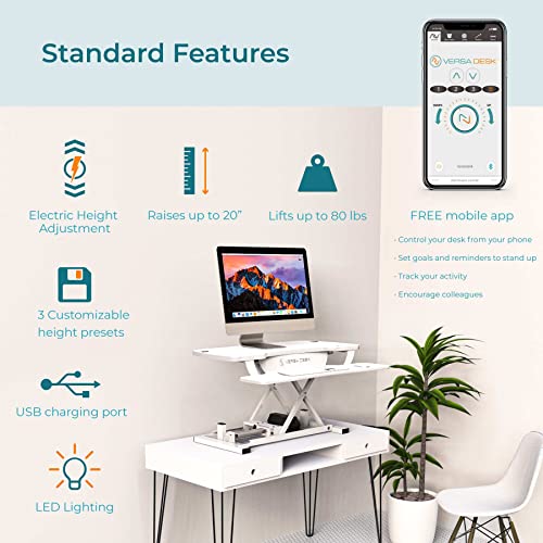 48 Inch Electric Height Adjustable Standing Desk Converter with Keyboard Tray K218467