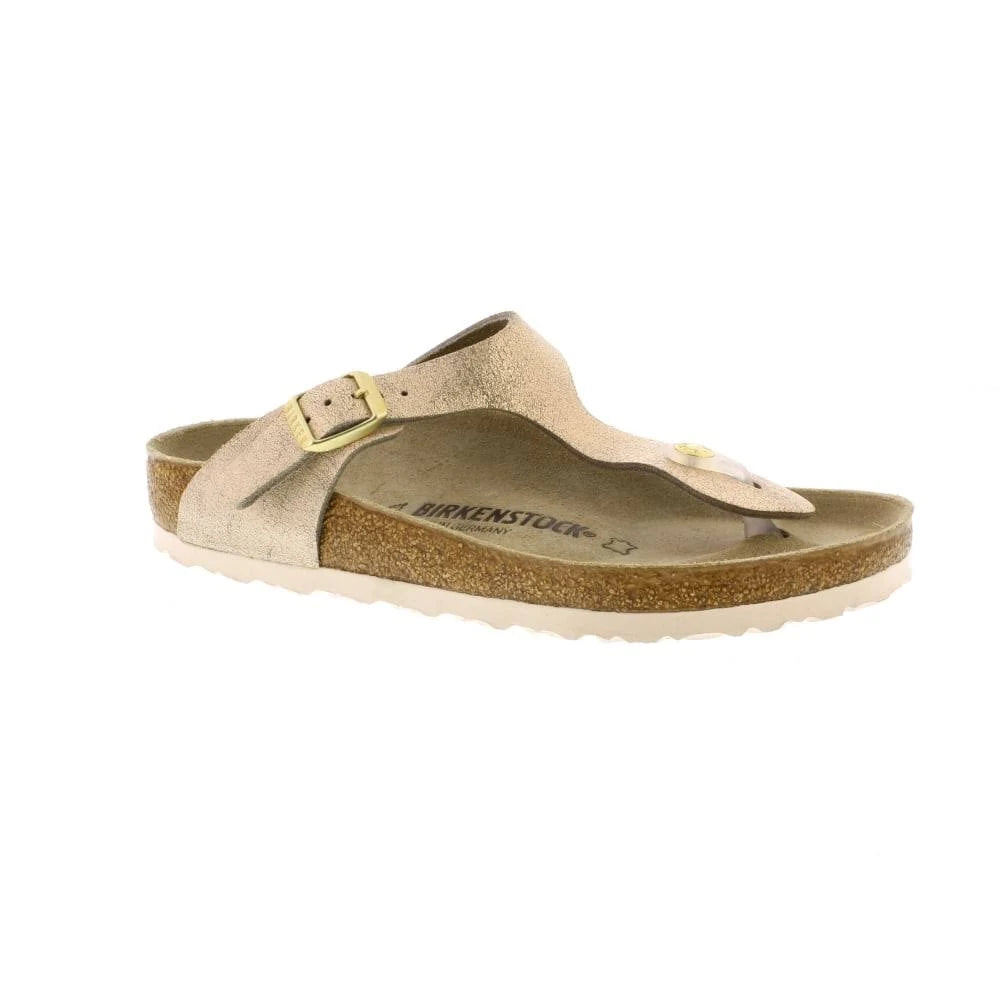 Washed Metallic Rose Gold Leather Sandals H5515