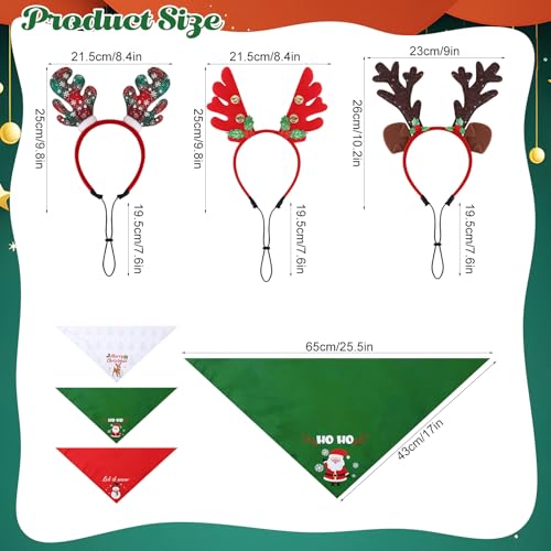 Christmas Dog Headband and Bandana Set Z573