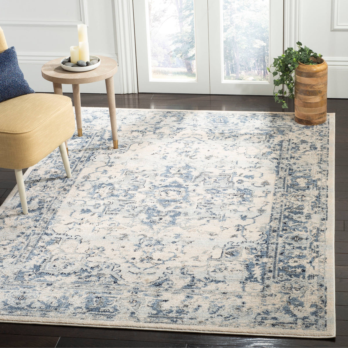 Ivory Navy 10 x 14 Rug R626555