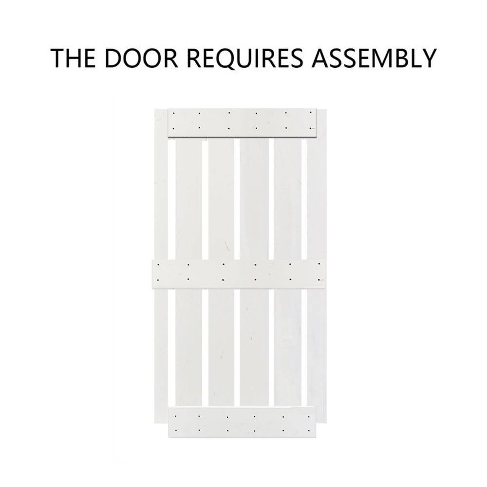 White Stained 2 Panel Solid Knotty Pine Wood Barn Door U3725