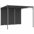 Garden Gazebo with Side Curtain Steel Frame Sun Shade Shelter 118.1 x 118.1 x 88.6 Inches R43165