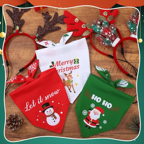 Christmas Dog Headband and Bandana Set Z573