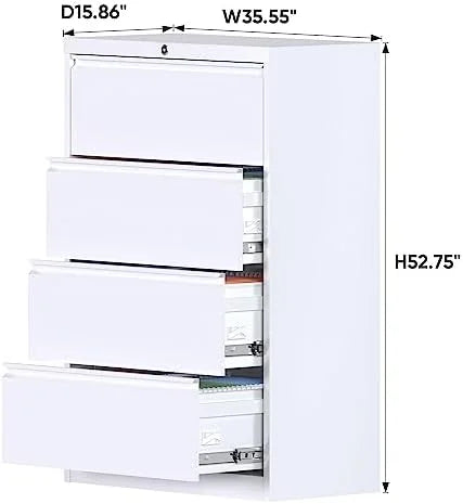 Black 2 Drawer Metal File Cabinet with Lock L624