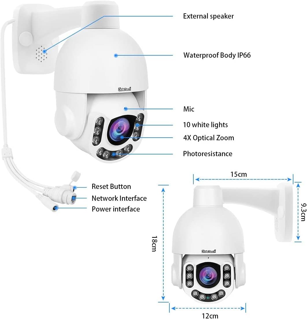 5MP PTZ POE Security Camera with 5X Optical Zoom B1968