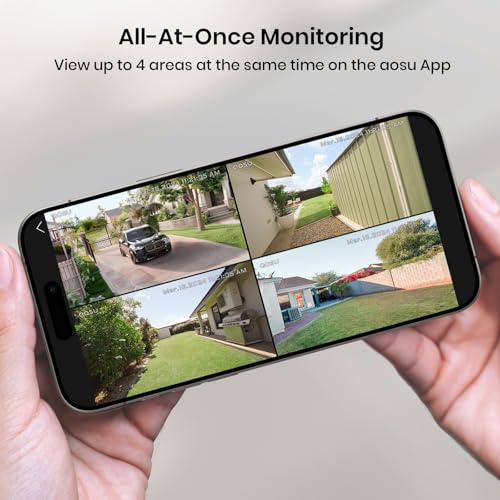 Security Cameras Outdoor Wireless, 4 Cam-Kit, Solar-Powered, 2K Color Night Vision, 5G & 2.4G WiFi M715