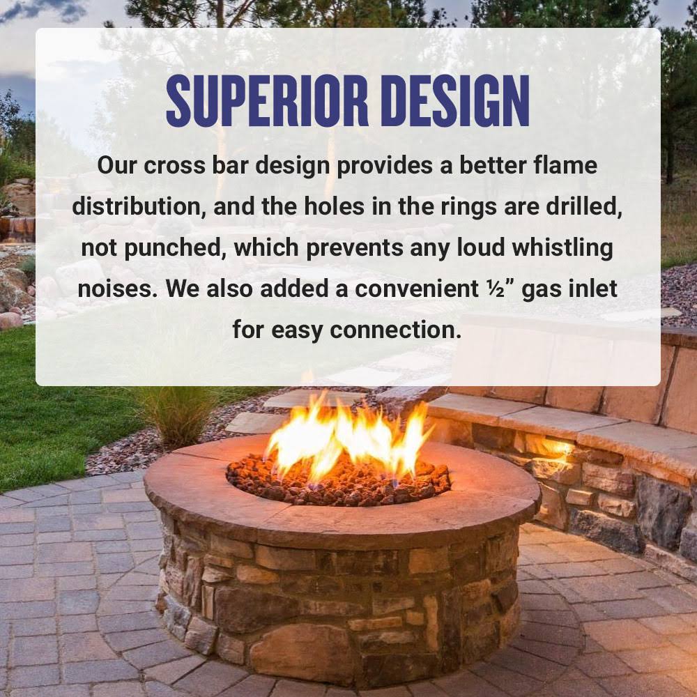 30x22 Stainless Steel Fire Pit Ring Burner T335958