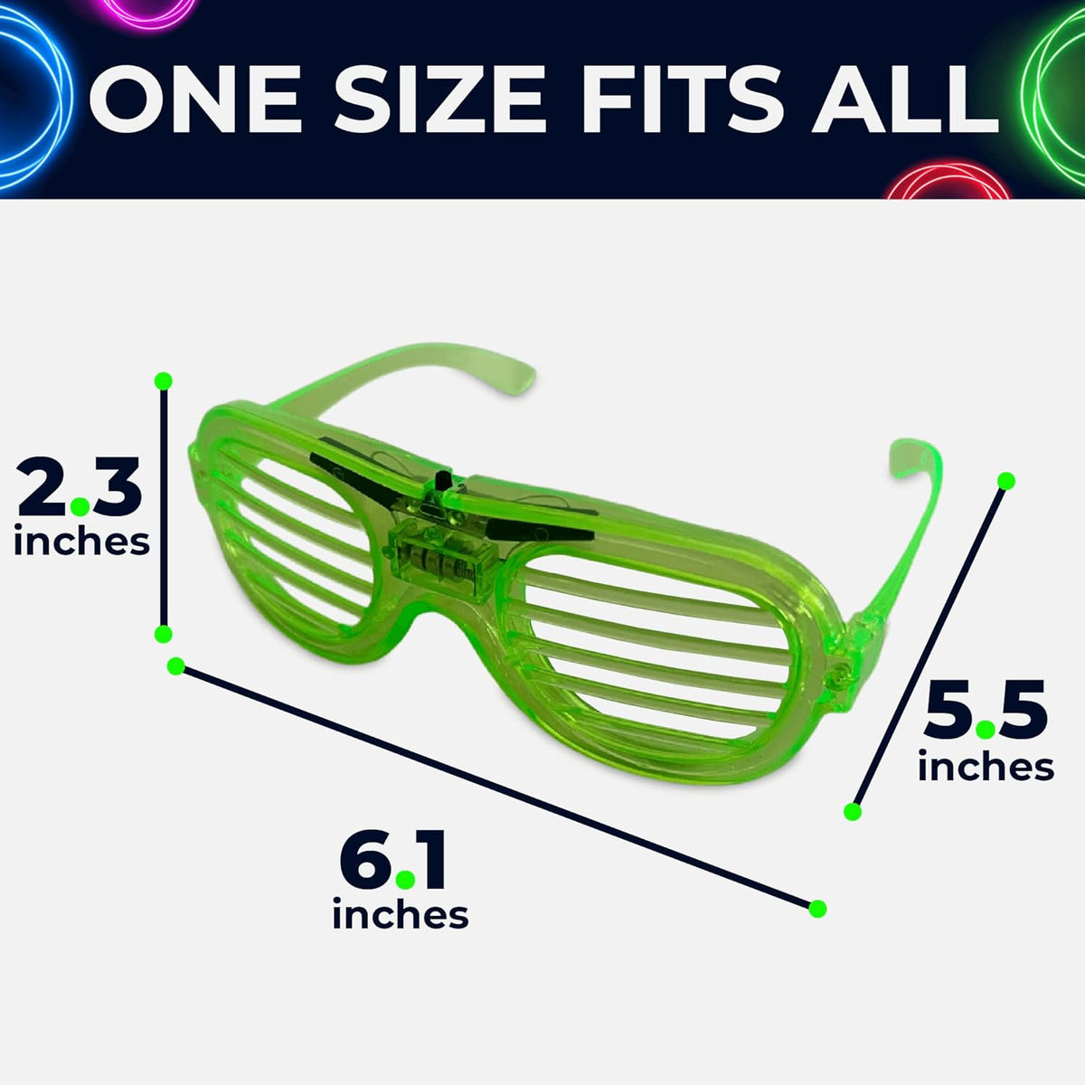 25 Pieces Glow in the Dark LED Glasses B825316