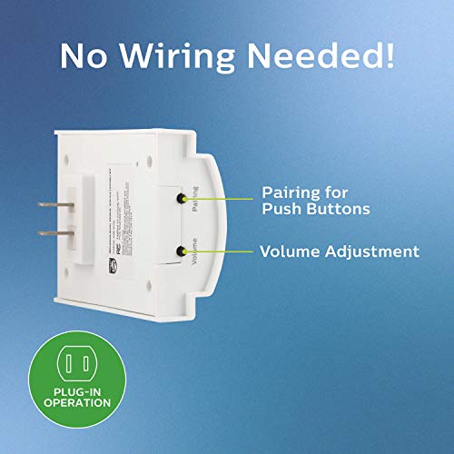 Wireless Doorbell Kit with 2 Push Buttons, White N27152