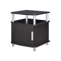 Espresso/Silver End Table with Storage A555