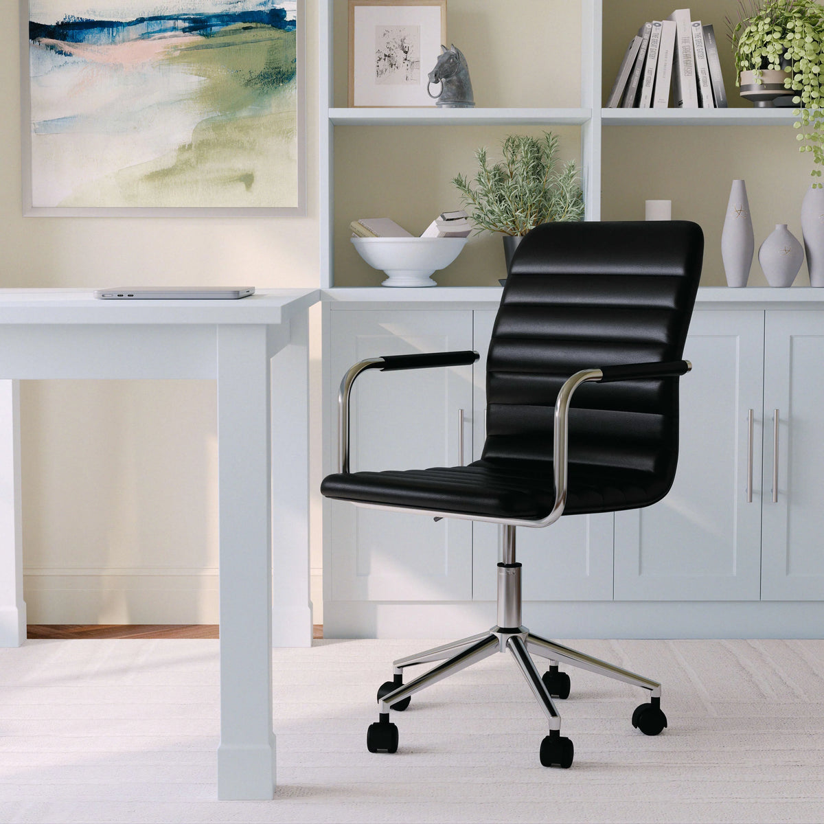 Black Upholstered Office Chair X49181