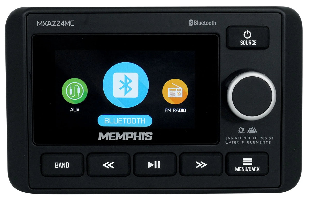 2-Zone Marine Bluetooth Receiver with Black Wakeboard LED Speakers U34366