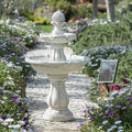 Black Round Tiered Solar Fountain F36916