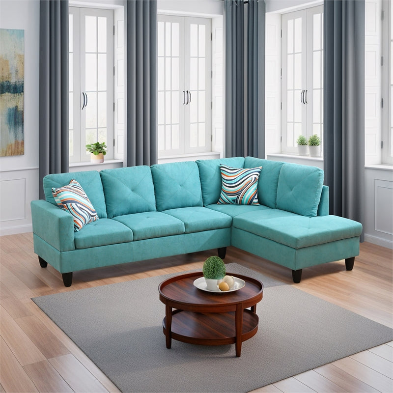 Ocean Green 2 Piece Sectional Sofa Flannelette H35061