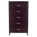 Contemporary 5-Drawer Solid Wood Chest in Dark Espresso S38834