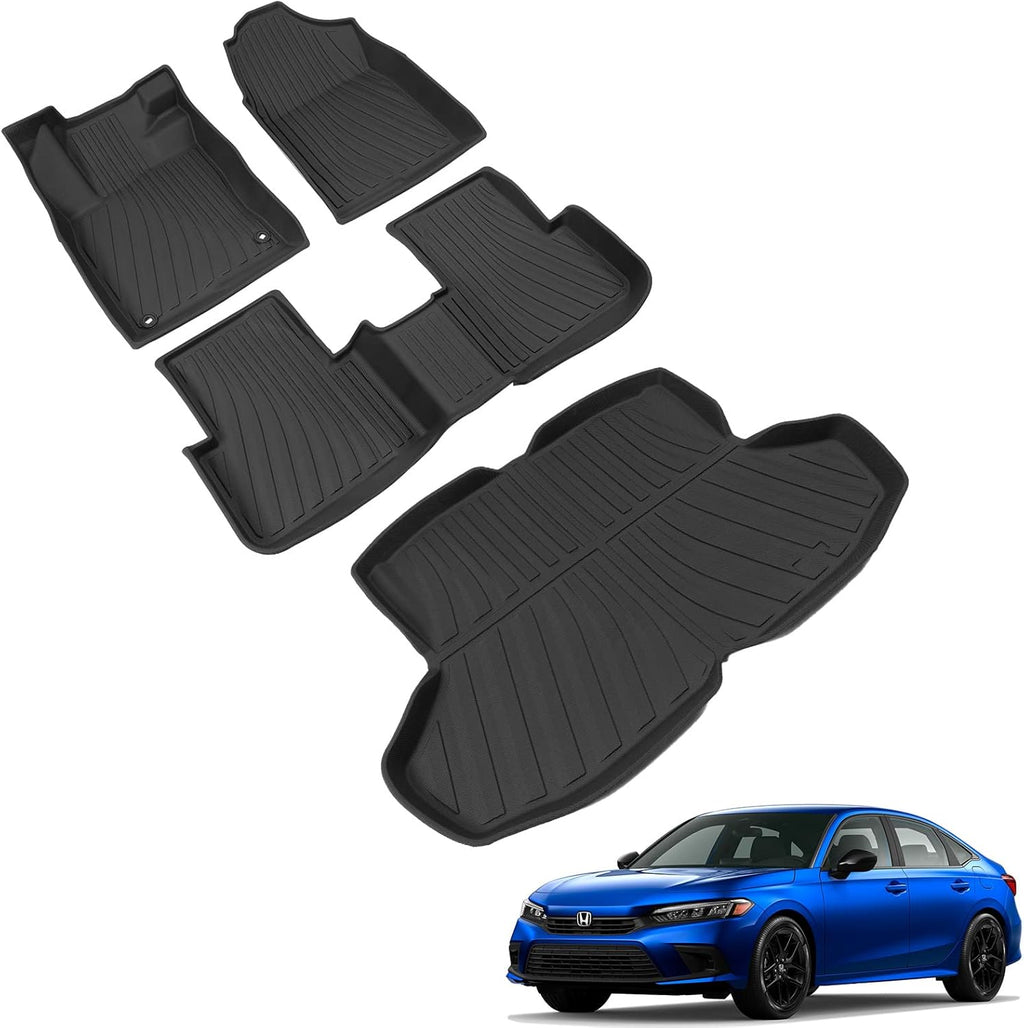 TPE Waterproof Floor Mat and Trunk Liner for Honda Civic Sedan M4228