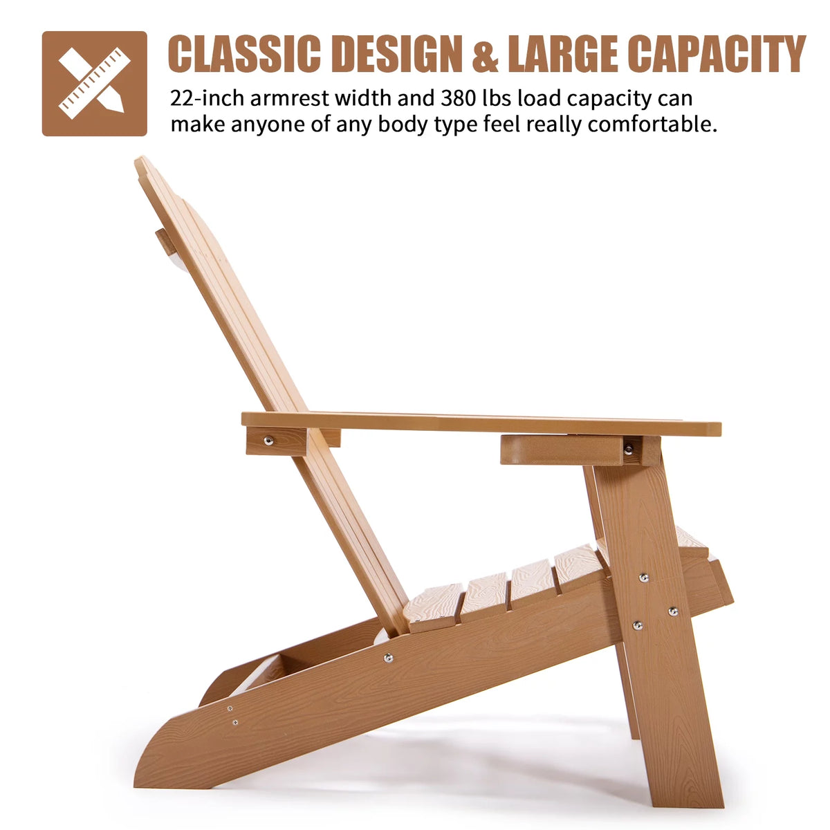 Brown Adirondack Chair with Cup Holder U737