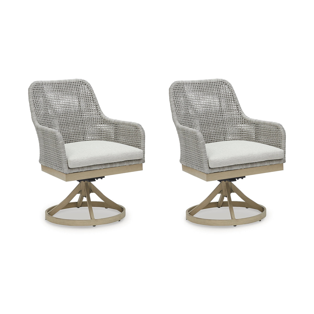 Gray Outdoor Swivel Dining Chair, Set of 2 X565