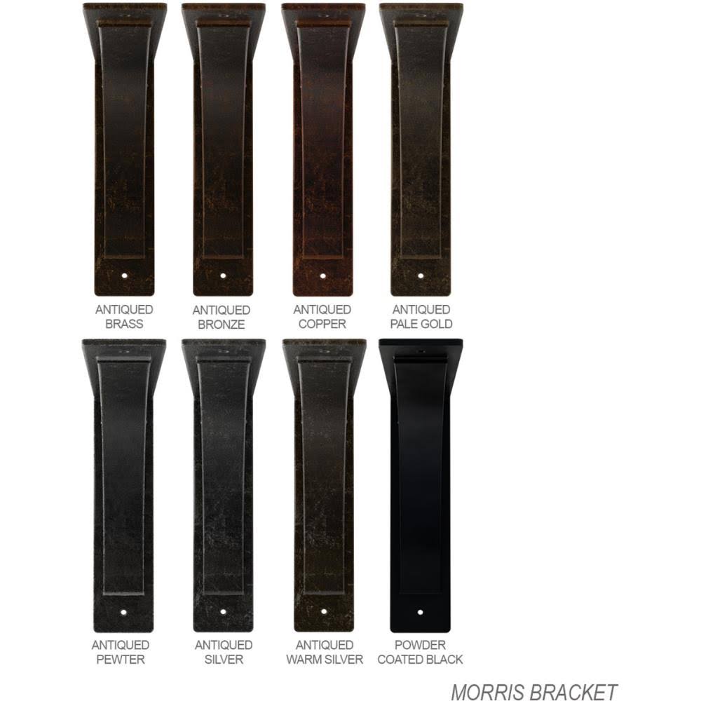 Morris Steel Bracket, Antiqued Warm Silver V20528