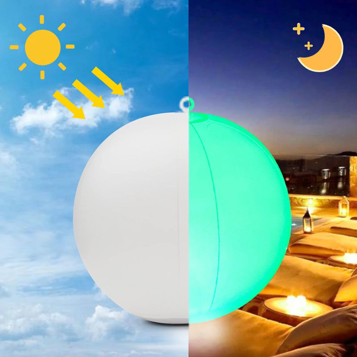 Light Up Glow In The Dark PVC Beach Balls T601