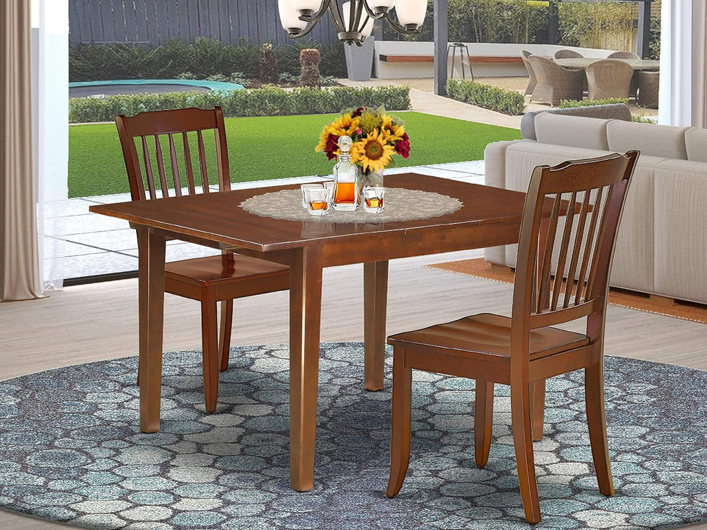3PC Rectangular Table with 12 in Leaf and 2 Chairs P216