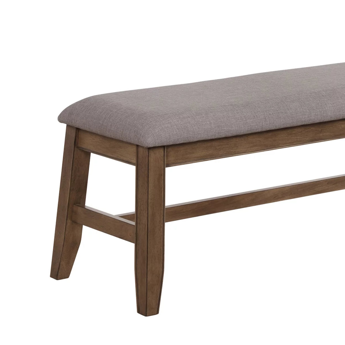 Brown and Gray Fabric Upholstered Wooden Bench M526