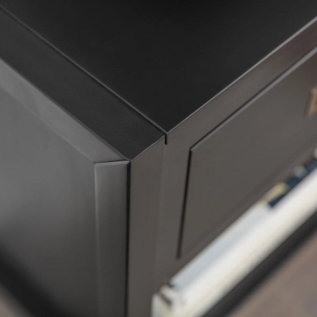 Set of 2 Black One Drawer Storage Nightstand A27569