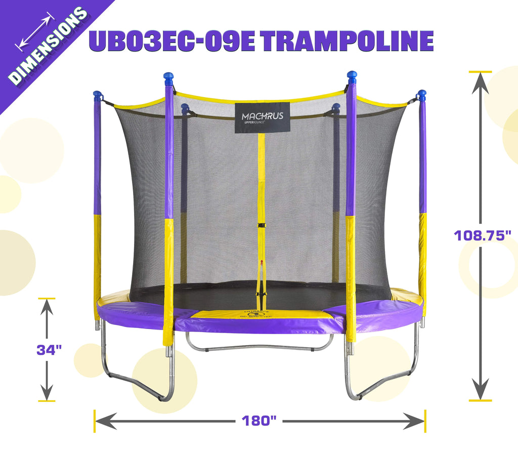 9 FT Round Trampoline Set with Safety Enclosure H164
