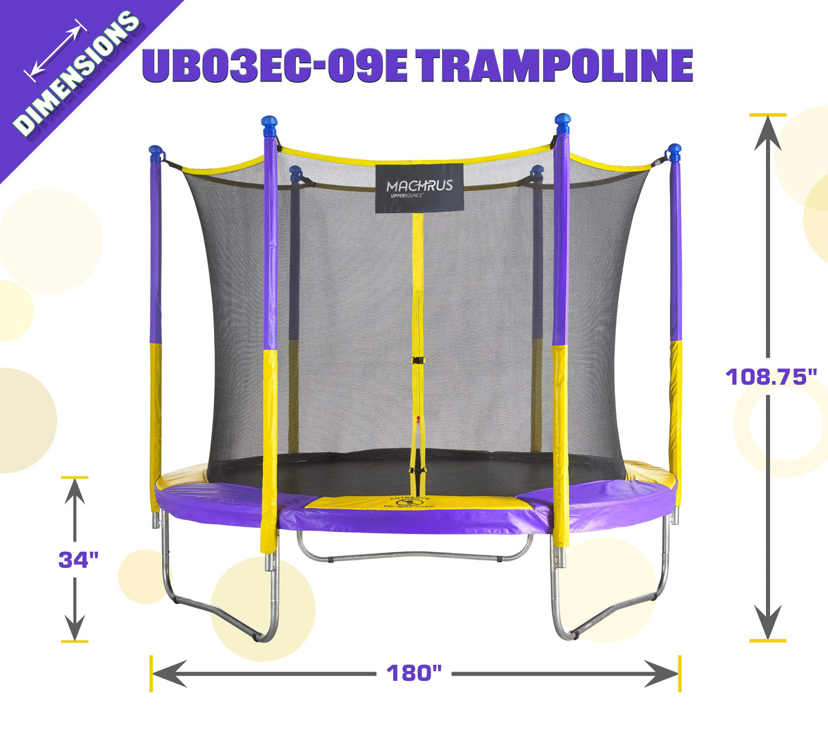 9 FT Round Trampoline Set with Safety Enclosure H164