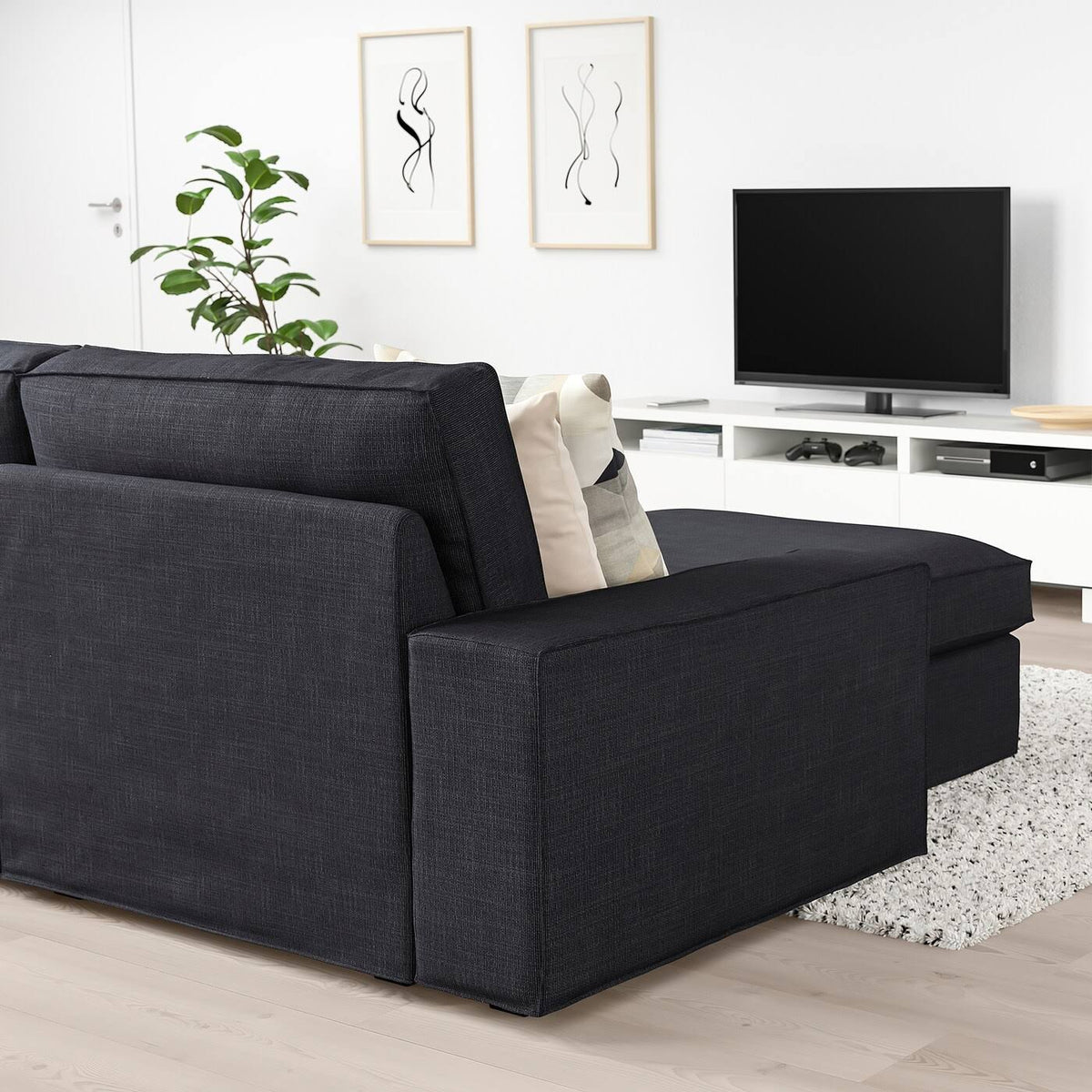 Kivik Sofa with Chaise, Hillared Anthracite H621714