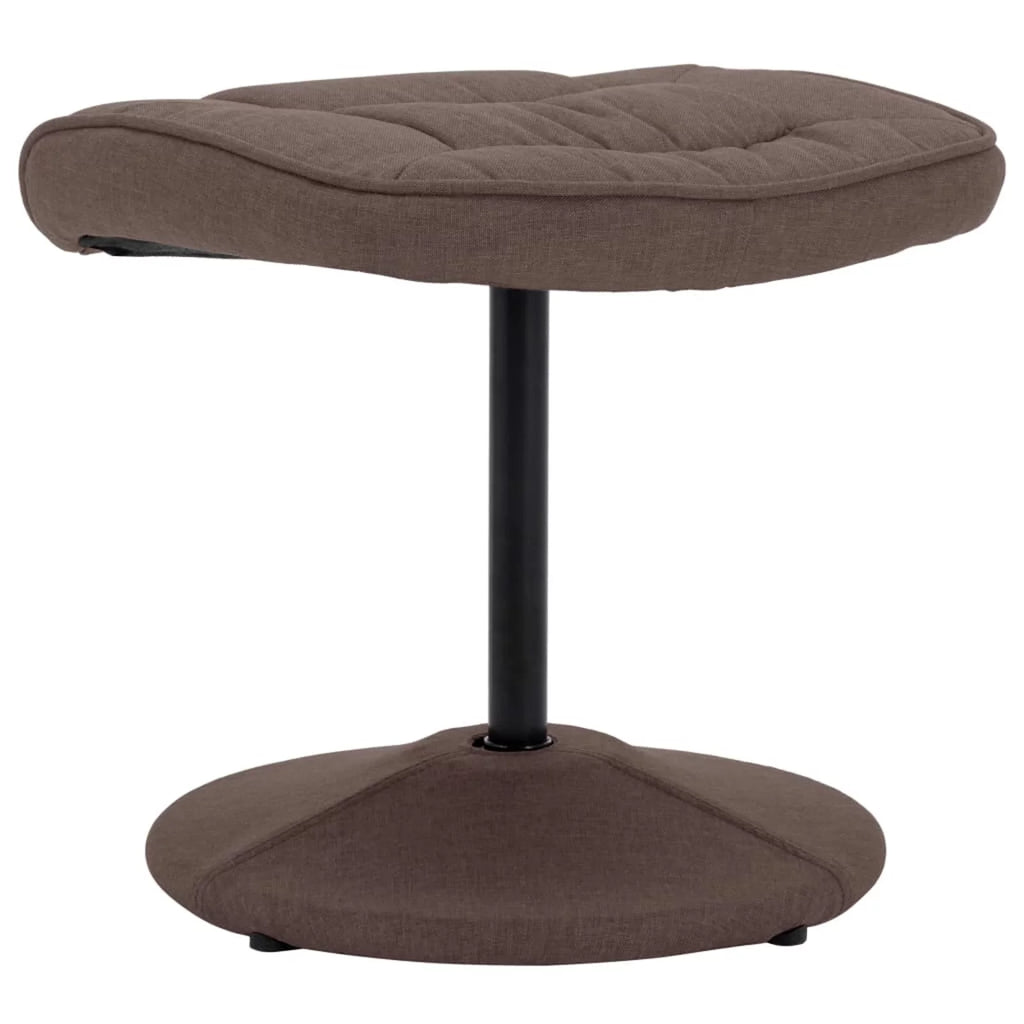 Brown Fabric Swivel Recliner with Ottoman A1500