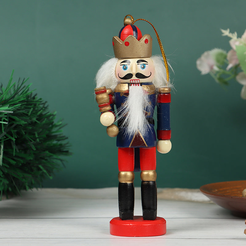 12cm Wooden Nutcracker Soldier Christmas Decoration N90477