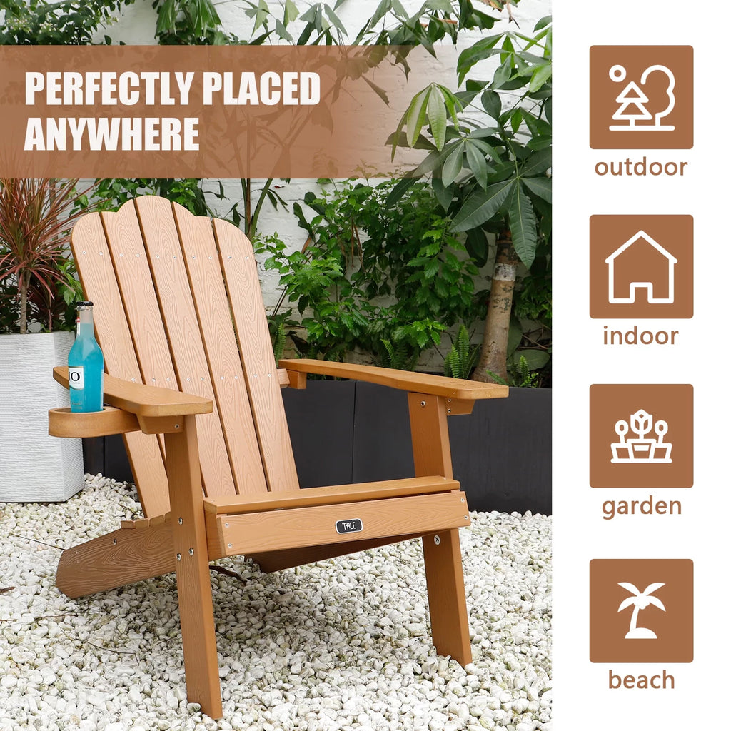 Brown Adirondack Chair with Cup Holder U737
