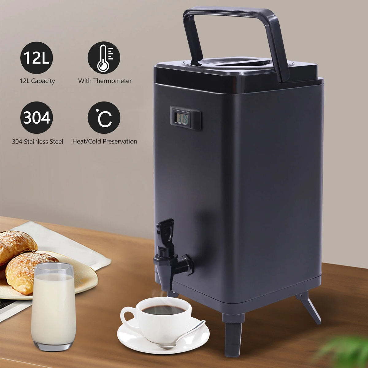 12L Insulated Stainless Steel Beverage Dispenser F1817
